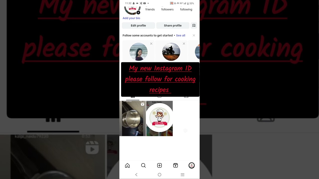 ||my new Instagram ID ||please follow for cooking recipes  video 