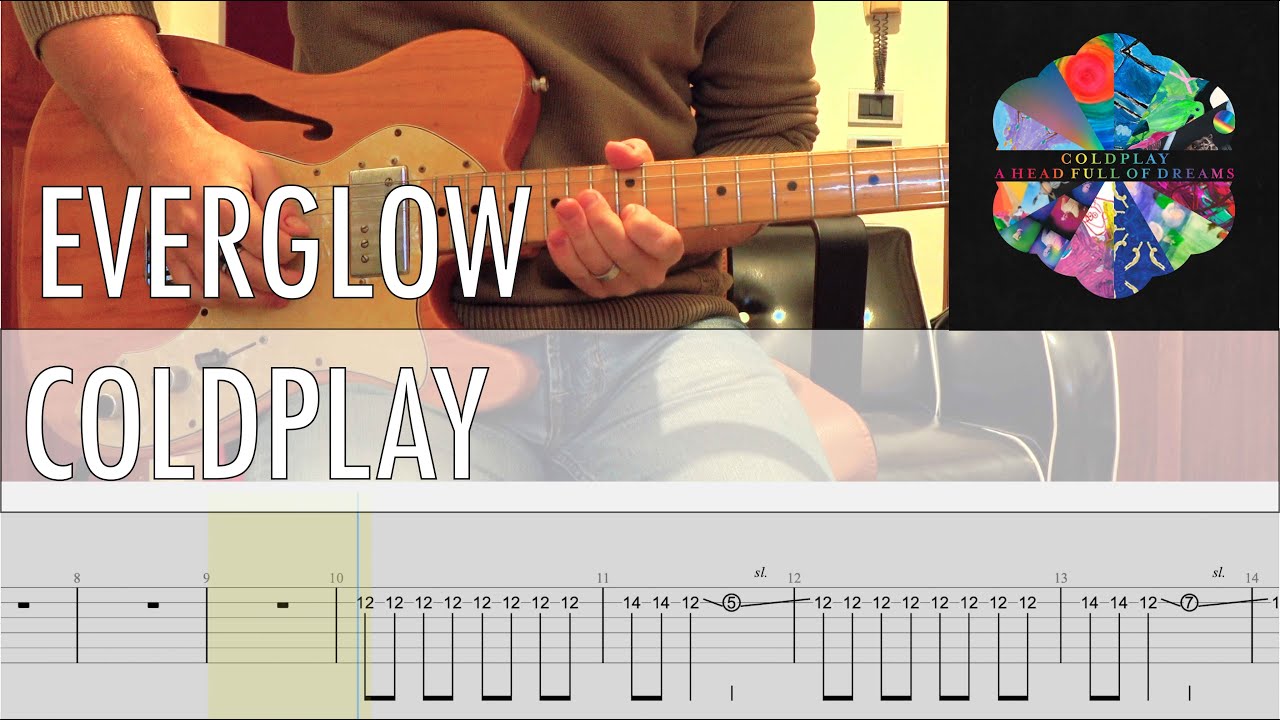 Everglow Coldplay Cover • Guitar Tab • Tutorial • Lesson