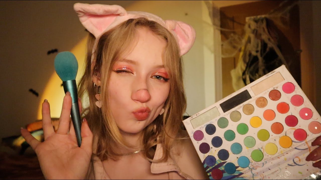 [ASMR] Friend helps you get ready for a costume party ~ makeup, soft spoken
