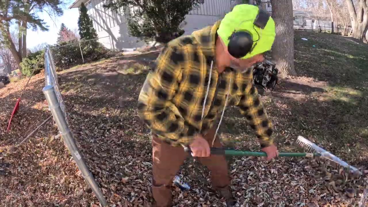 Leaves cleanup, Massive amount of leaves done by solo operator on windy/cold day