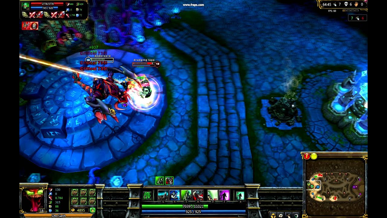 Sion attacks 11k hp Cho'gath in fountain