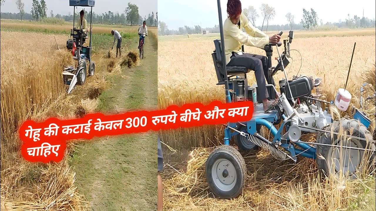 🤔 gehu katne ki machine 300 rupay beegha katai kya baat hai isse badiya kuch ho nhi sakta