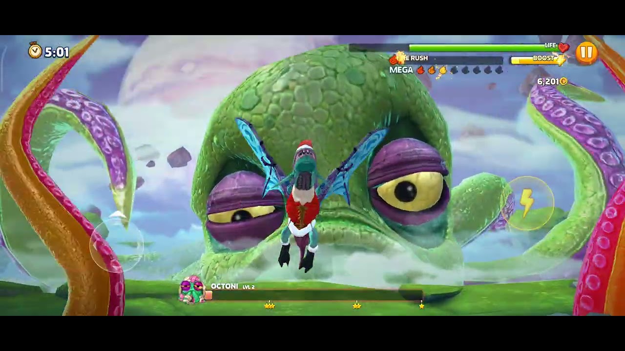 Hungry Dragon - Octoni Boss All 3 Levels Full Fight