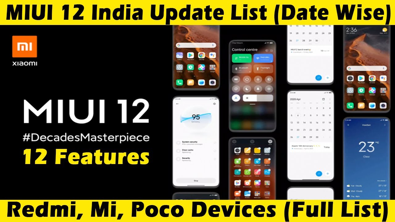 MIUI 12 India Update List | Hands on Date Wise Complete List | Rollouts | Features of MIUI 12