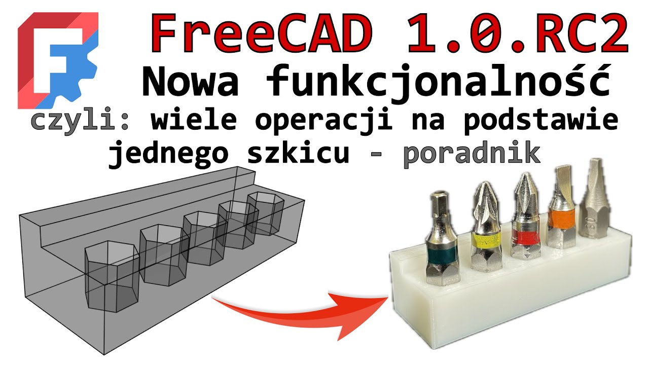 [427] FreeCAD 1.0 RC: jeden szkic - wiele operacji - nowość w funkcjonalności programu - poradnik