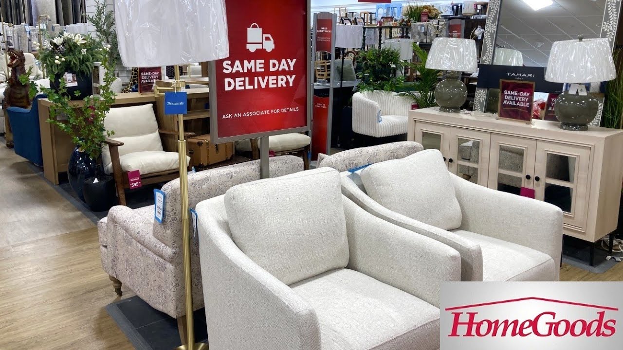HOMEGOODS FURNITURE ARMCHAIRS COFFEE TABLES CONSOLES DECOR SHOP WITH ME SHOPPING STORE WALK THROUGH
