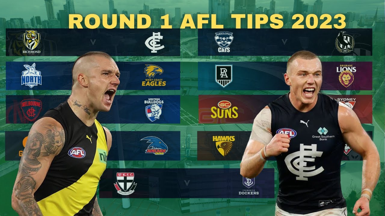 ROUND 1 AFL TIPS 2023 + MARGIN COMP