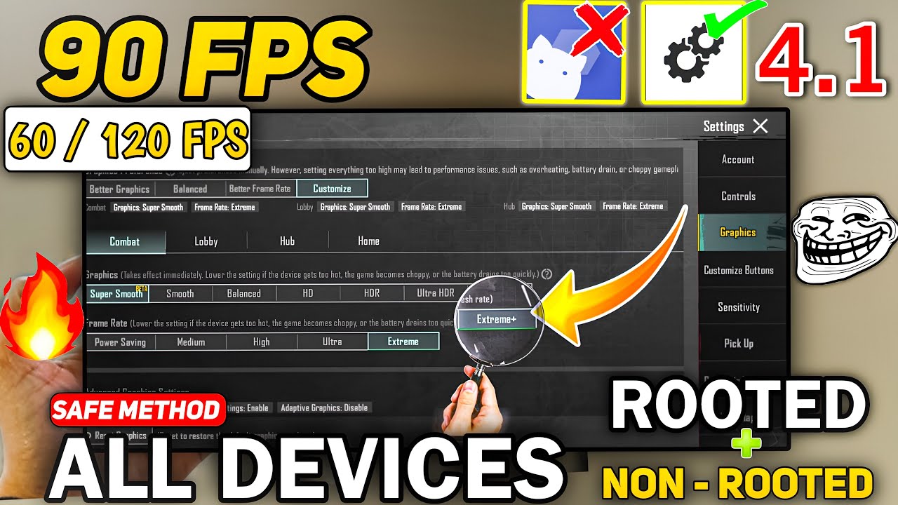 🔥 90 & 120 FPS BEST GFX TOOL FOR BGMI/PUBG 4.1 | Unlock 120 & 90 FPS Best Gfx tool for Pubg/bgmi 4.2