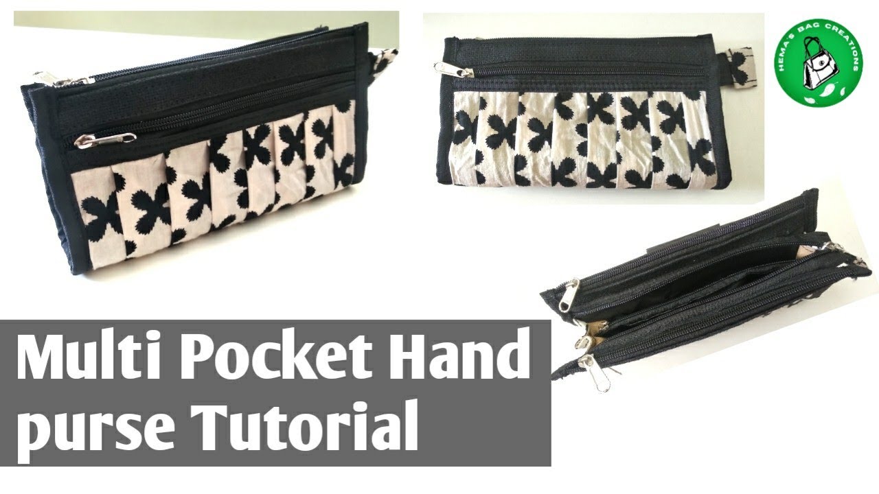 Multi zipper purse sewing tutorial/ How to stitch ladies hand purse at home@HemasBagCreations