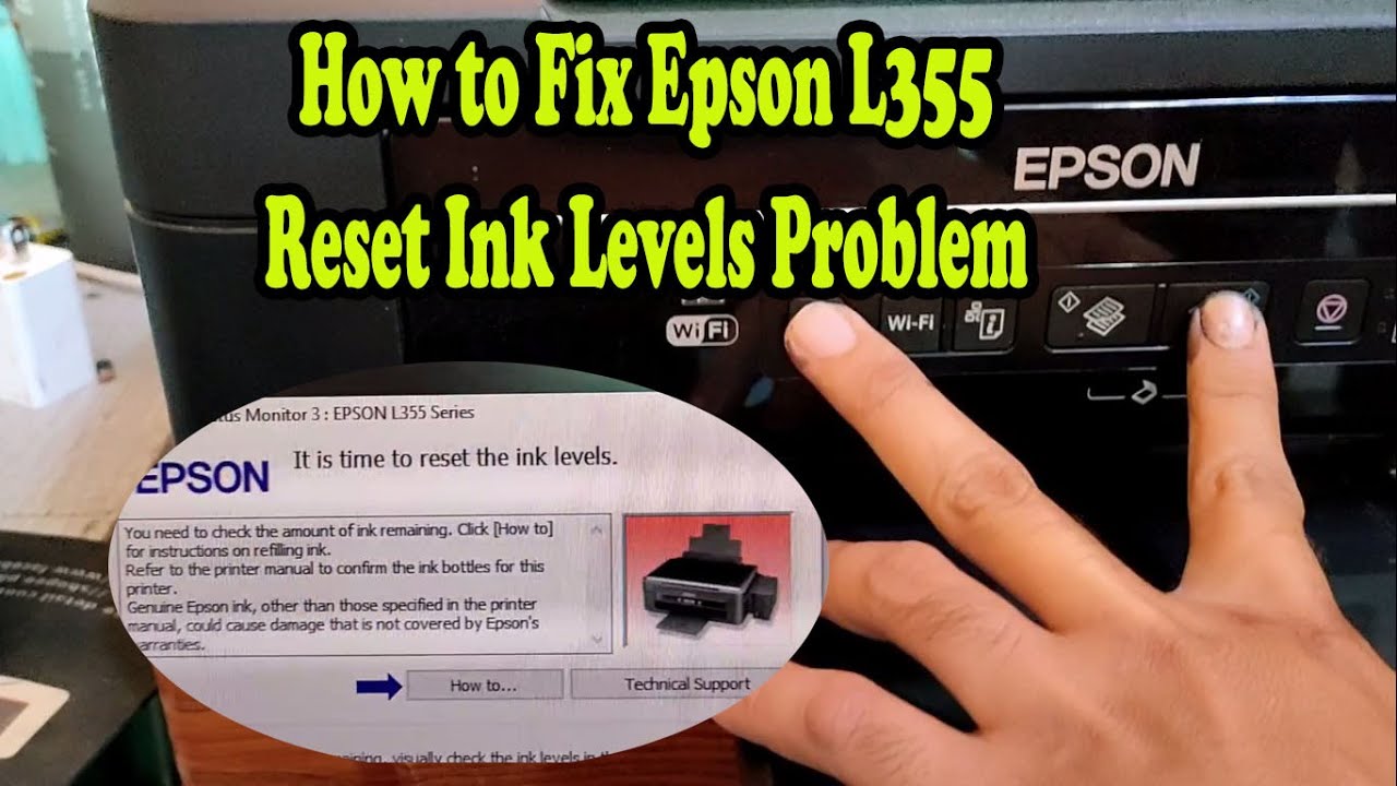 its is time to Reset Ink Level l Epson L355