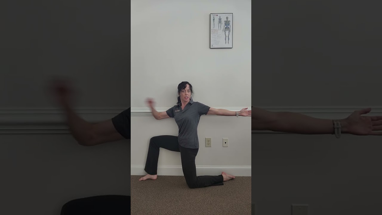 Wall open book- upper and lower body mobility w/stability  