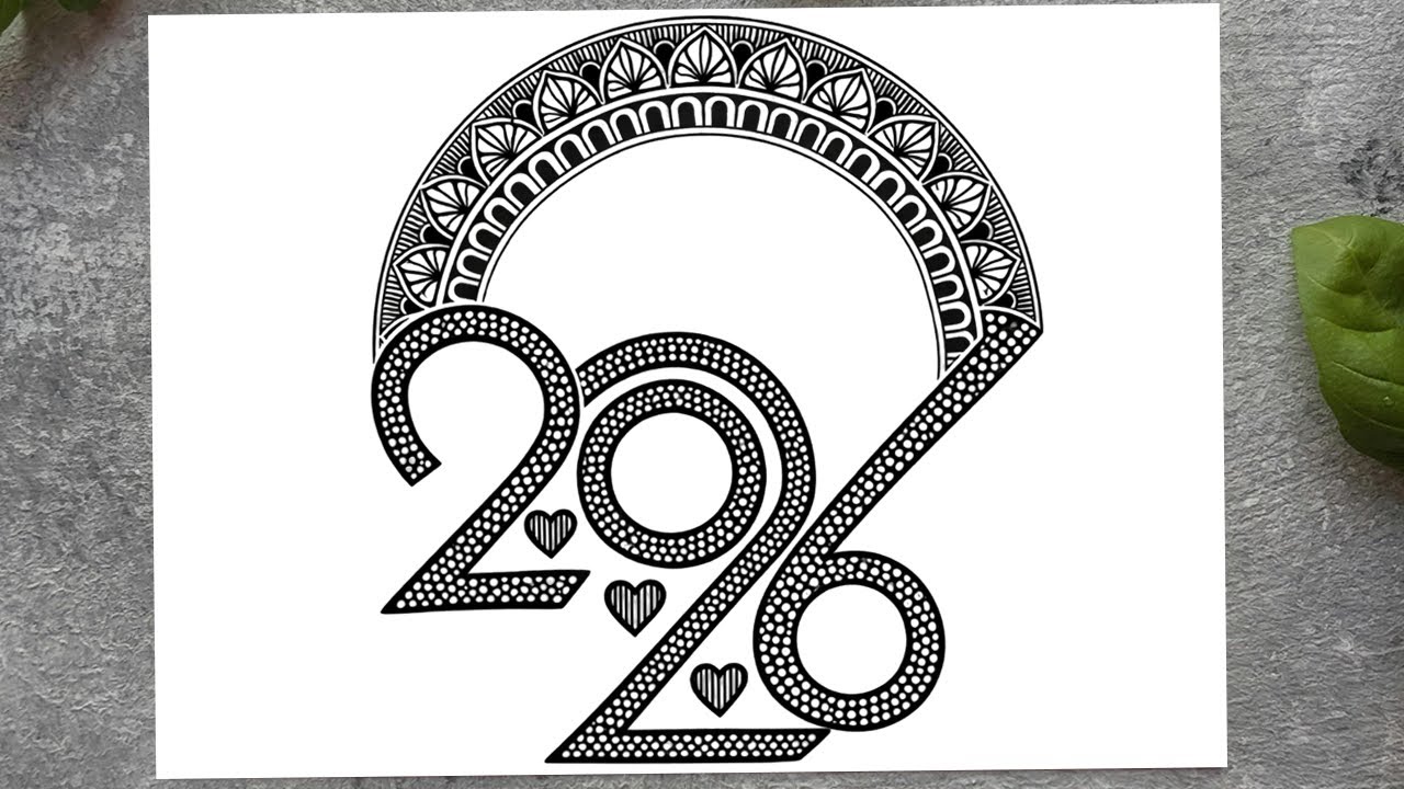 2026 Creative Drawing | New Year Art Design ✨ | Easy Sketch, Painting & Chitra Ideas | Mandala Art