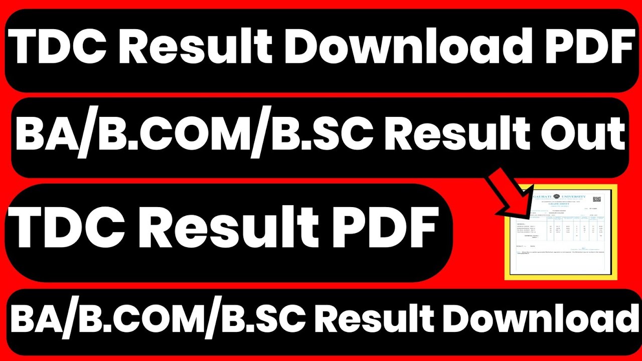 BA B.COM B.SC Result Out | Result PDF File Download | GU Portal Result | TDC 1st 3rd 6th Sem Result