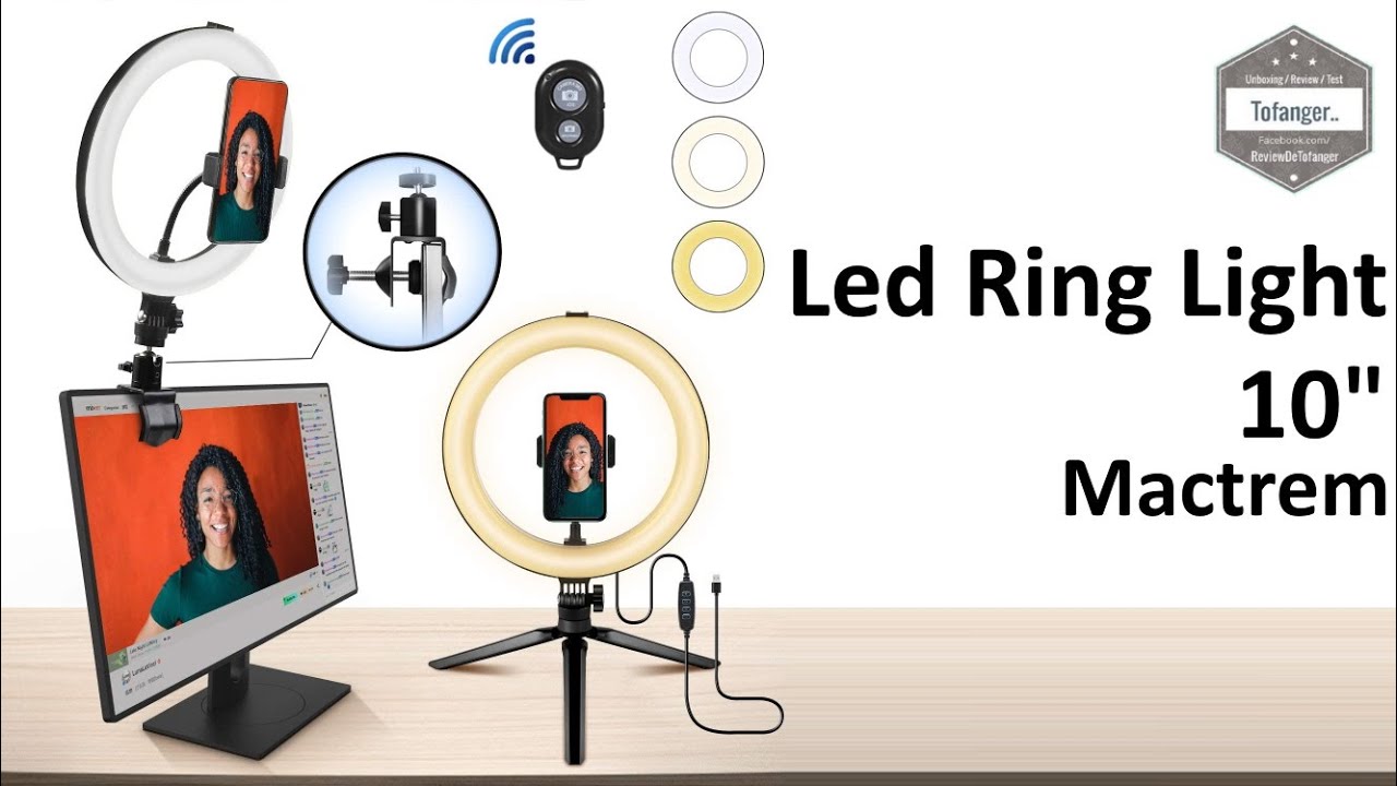MACTREM 10 Ring Light with Tripod, Super Clamp & Bluetooth Remote Control - LED Ring Light 10 