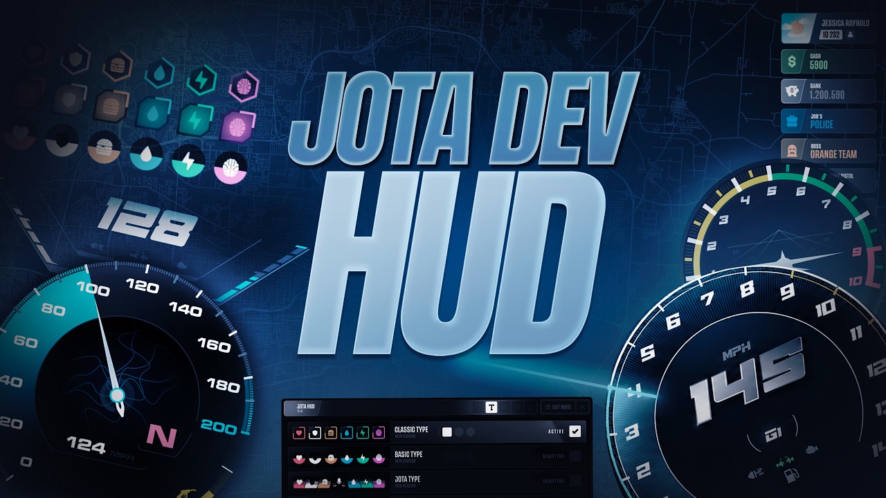 FiveM HUD Script | Fully Customizable, Speedometers, Stress & Needs System | The Most Advanced HUD