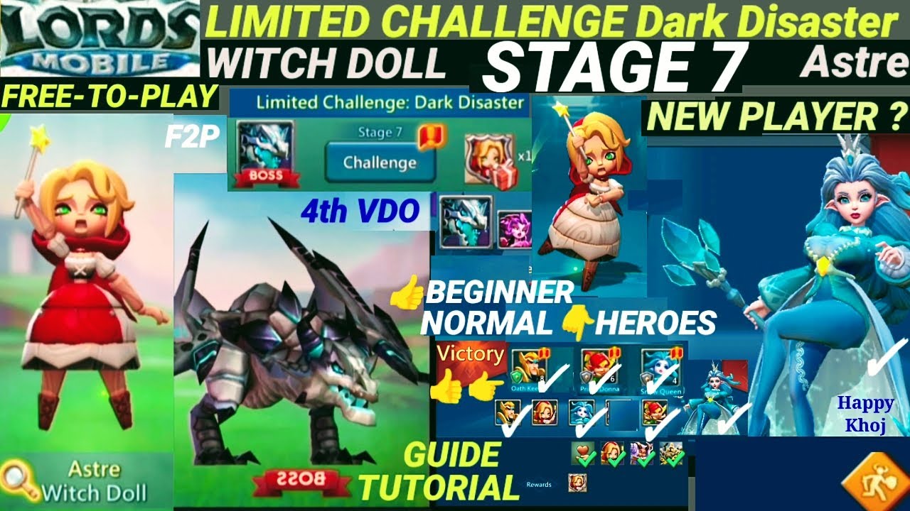 Lords Mobile Dark Disaster Stage 7 | F2P Heroes Guide | Limited Challenge for New Players