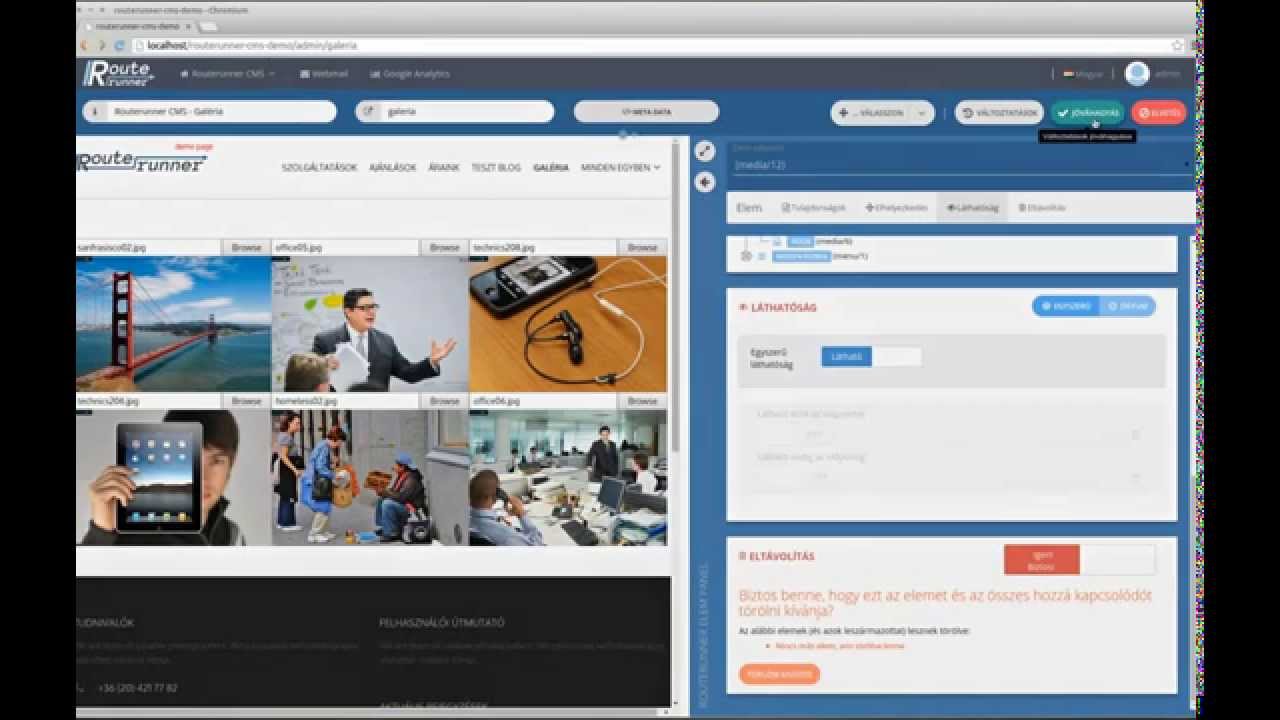 Web-Plasztika - Routerunner CMS - Elemek t&ouml;rl&eacute;se