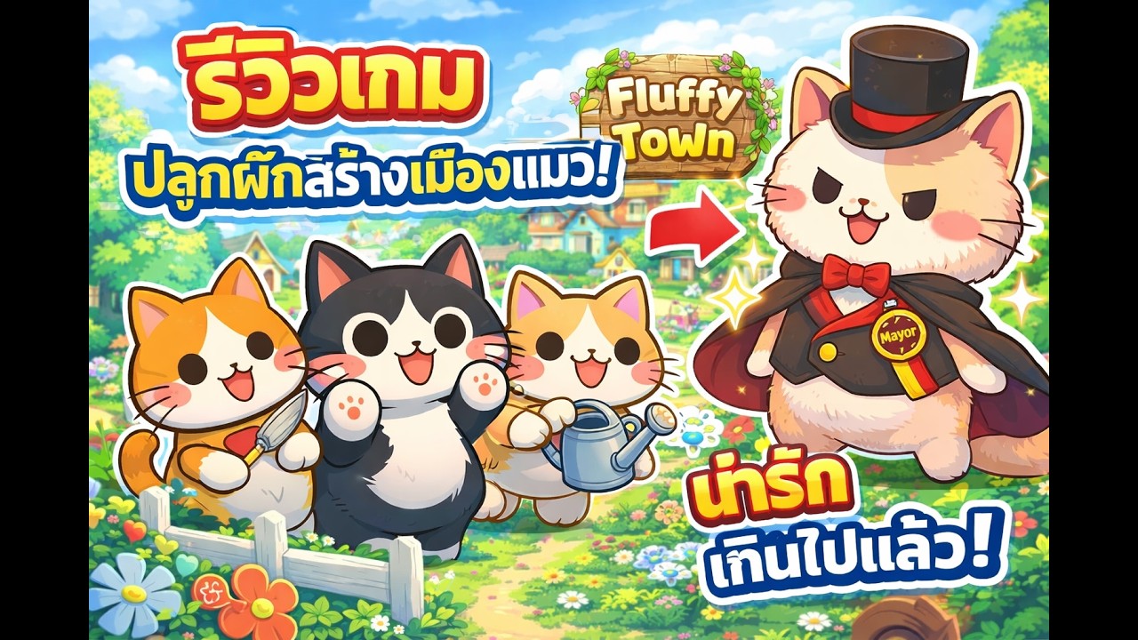 รีวิว Fluffy Town: Cats & Soup เกมปลูกผักสร้างเมืองแมว น่ารัก เล่นเพลิน  Cat Farming Game