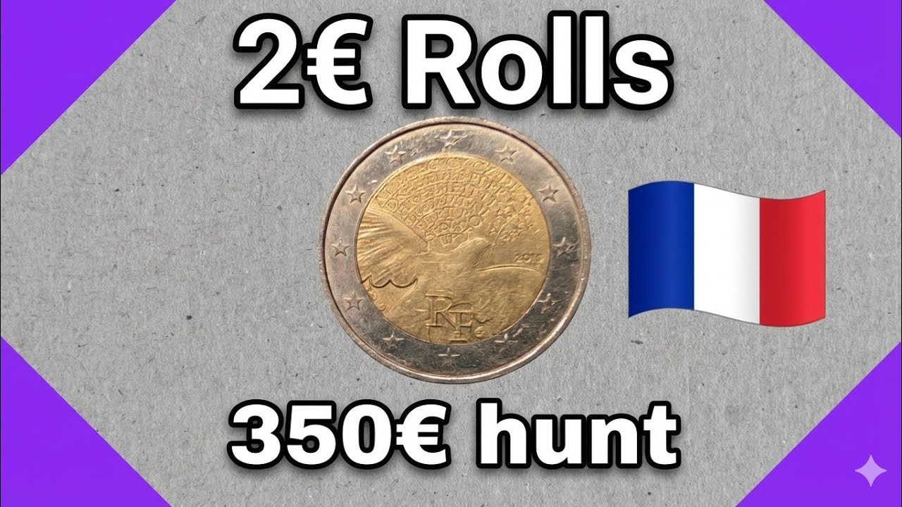 2€ coin hunt with 7x 2€ rolls from France (350€ hunt)