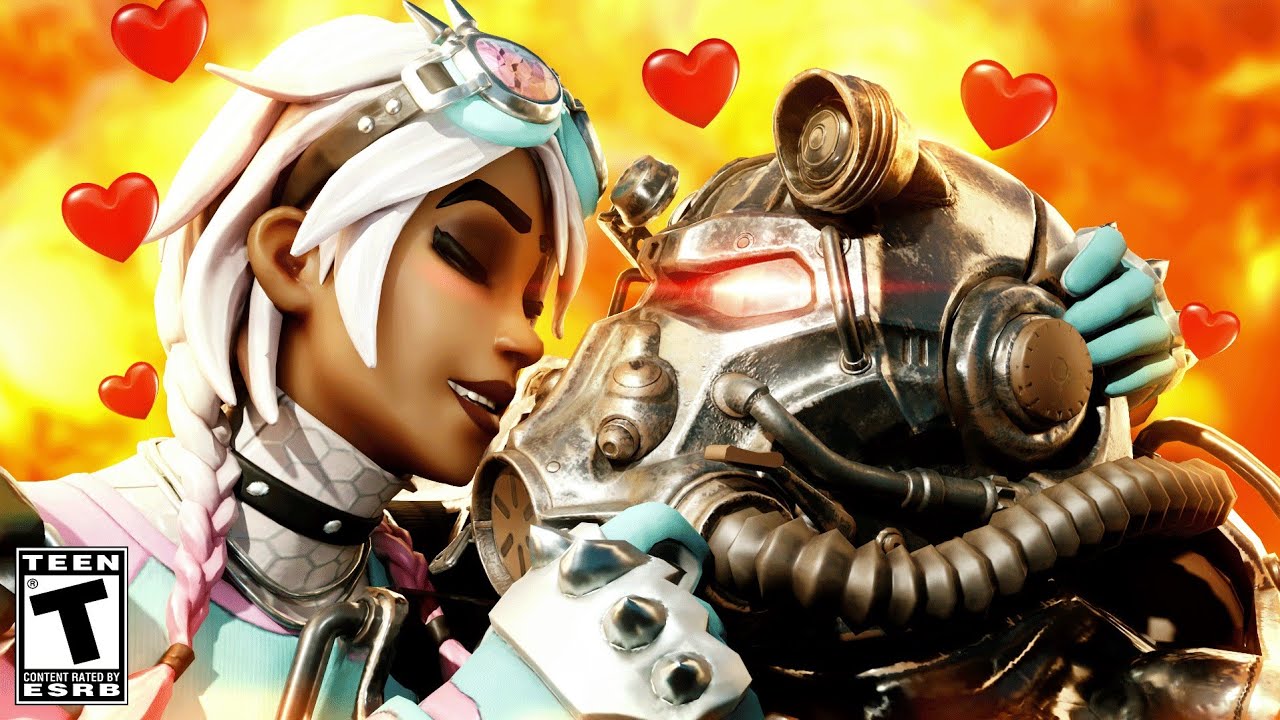 T-60 Falls in LOVE with Brite Raider. Fortnite Fallout