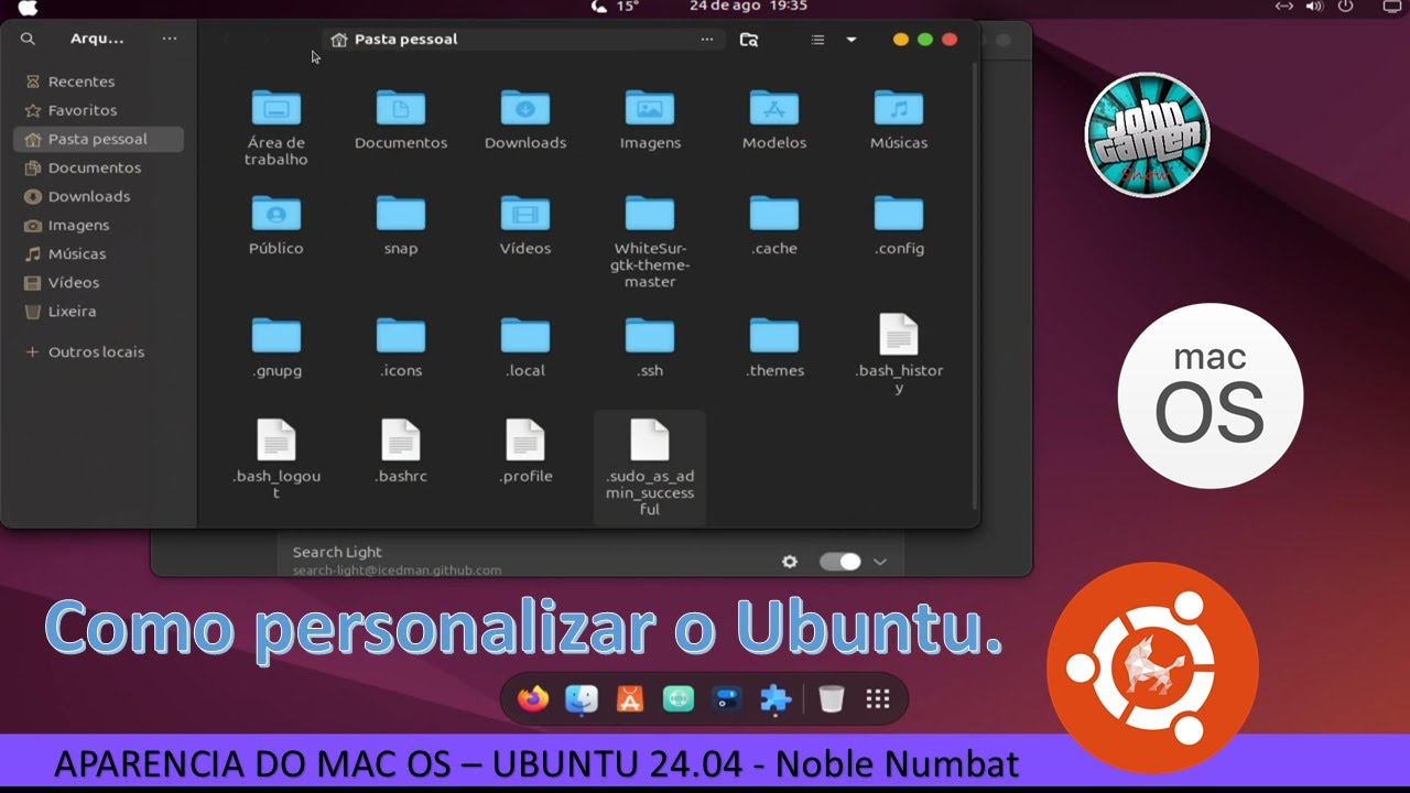 Ubuntu 24.04 - LTS com aparência do MAC OS