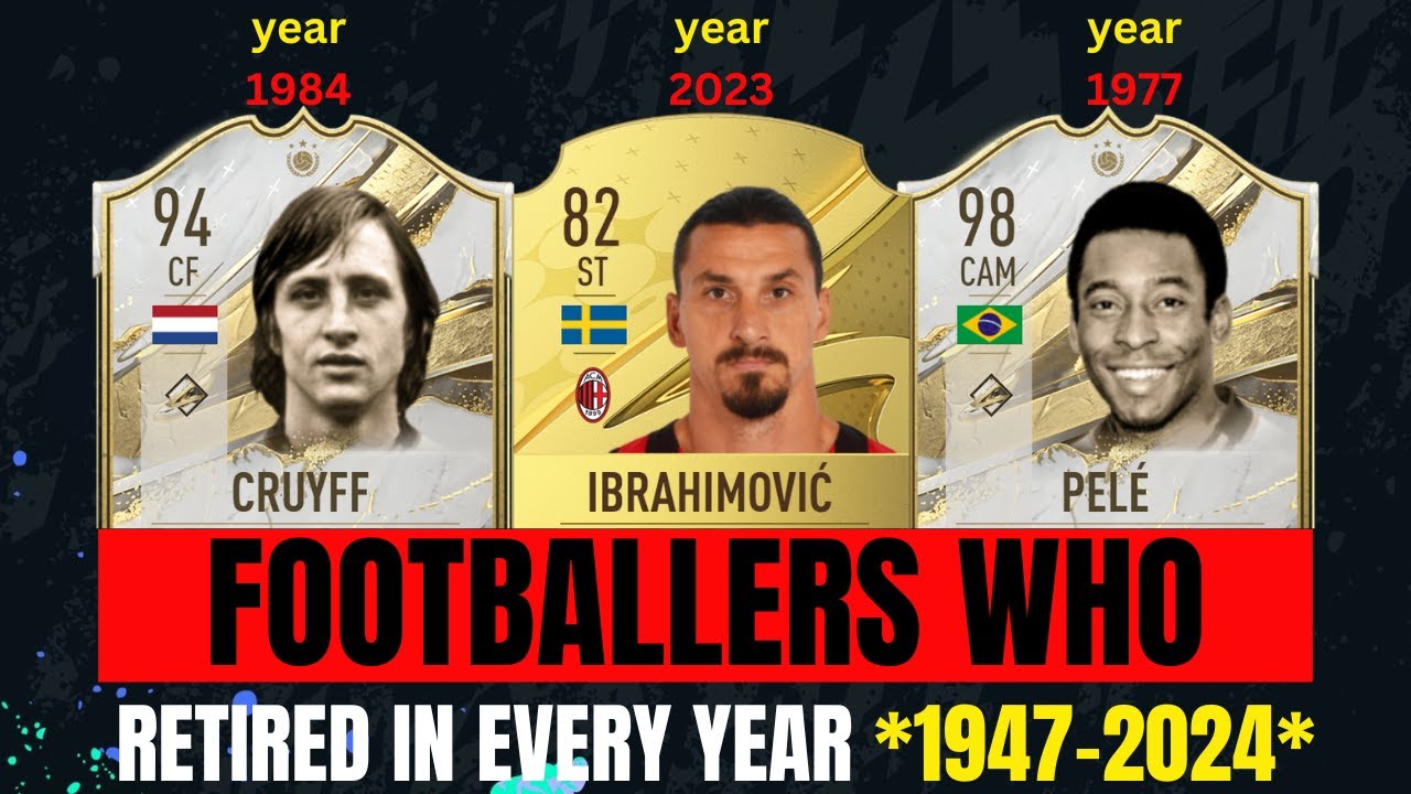 BEST FOOTBALLERS RETIRED IN EVERY YEAR 1947-2024 😭💔 ft Pelé, Johan Cruyff, Ibrahimović