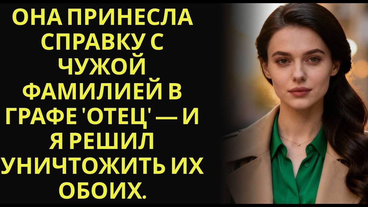 Она принесла справку с чужой фамилией в графе 'отец' — и я решил уничтожить их обоих