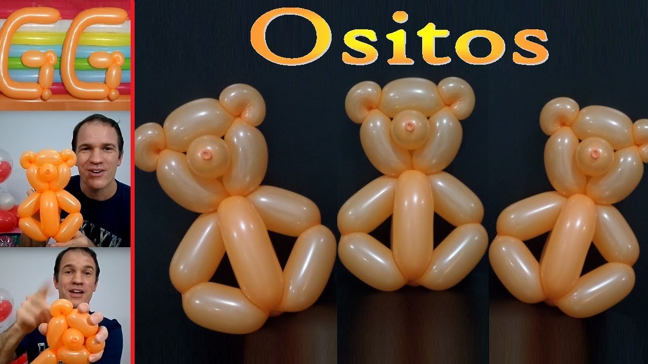 como hacer ositos con globos - globoflexia facil - oso con globos largos paso a paso