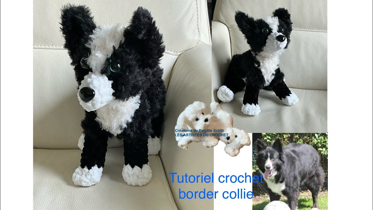 tutoriel au crochet d’un chien border collie  / Crochet tutorial of a border collie dog