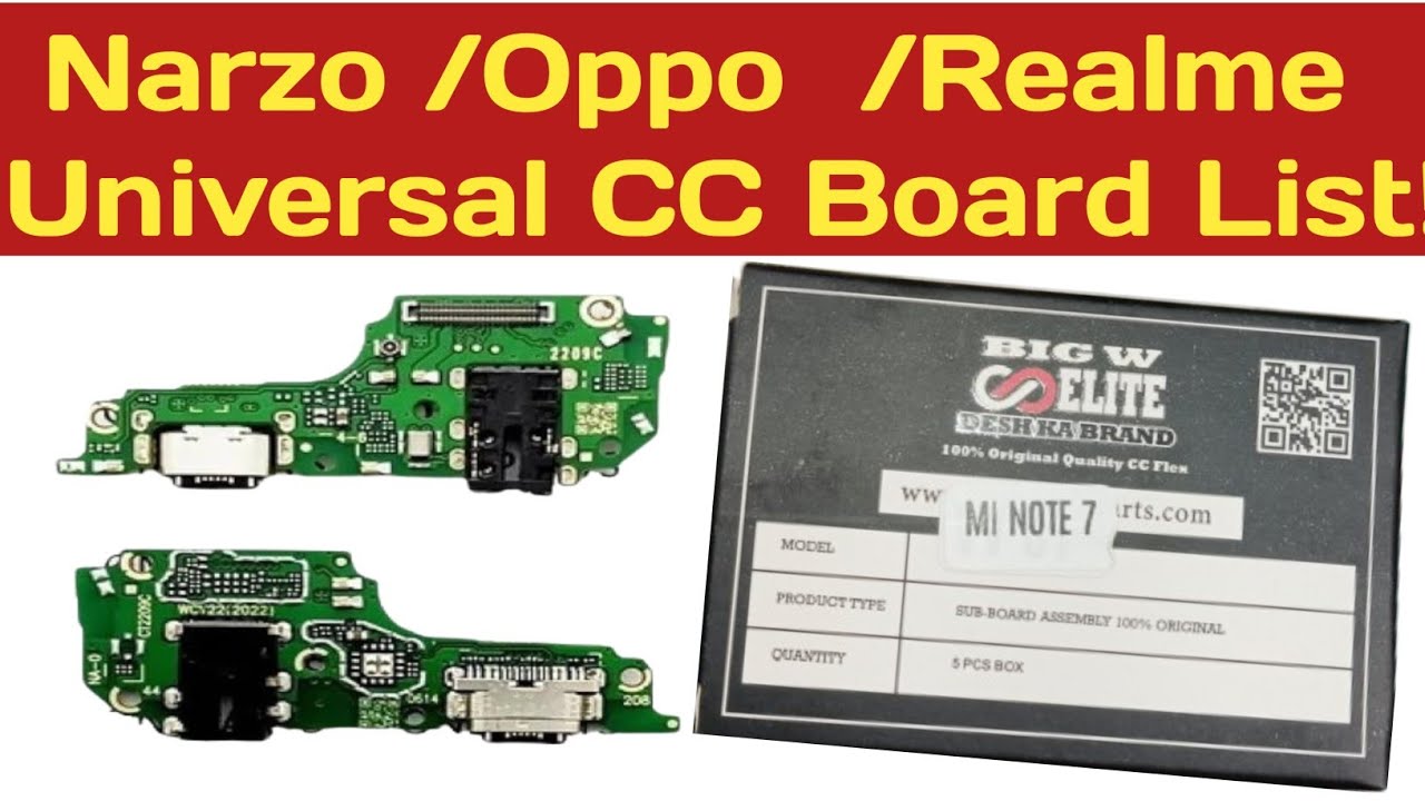 OPPO/REALME UNIVERSAL CC BOARD! OPPO/REALME/NARZO UNIVERSAL CHARGING BOARD LIST! UNIVERSAL CC BOARD!