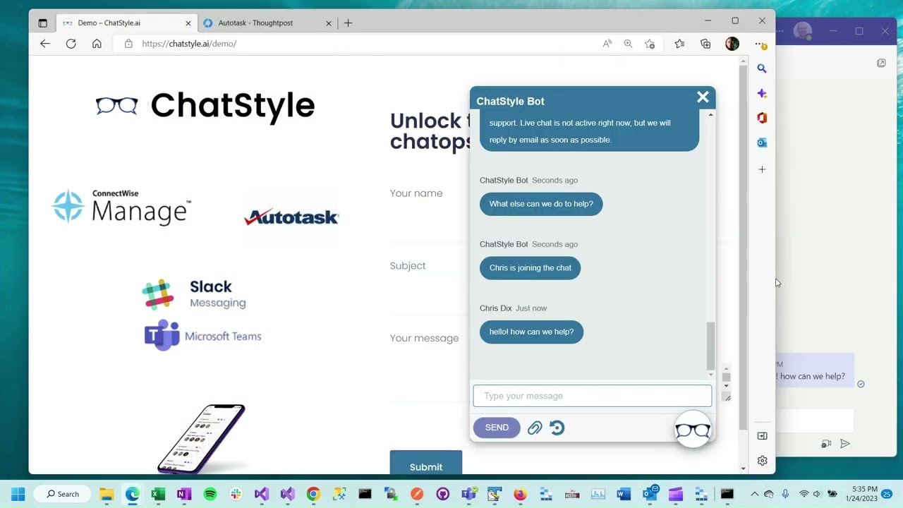 ChatStyle - Autotask, Teams, and Customer Chat