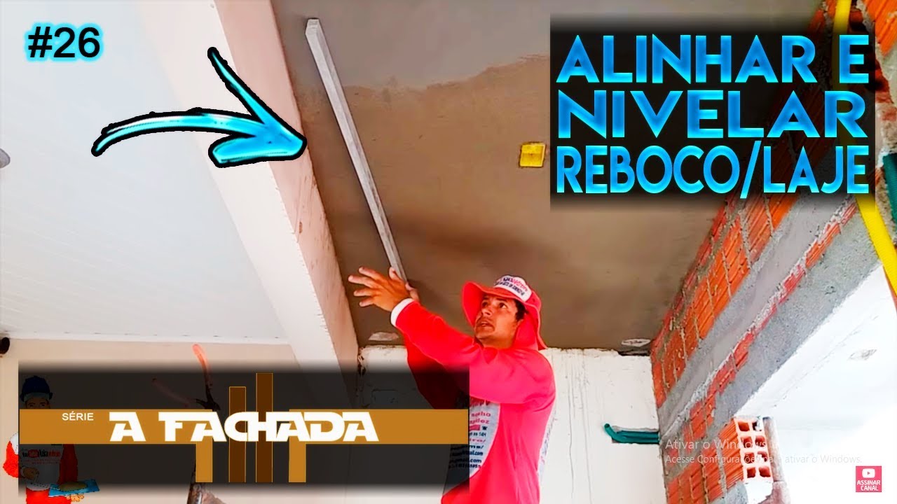 Como sarrafear o reboco no teto da laje? 