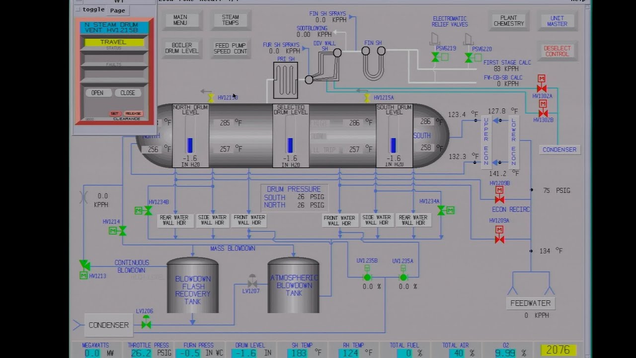 Power Plant Startup 3/5 - Boiler Warmup and Turbine Roll (Simulator)