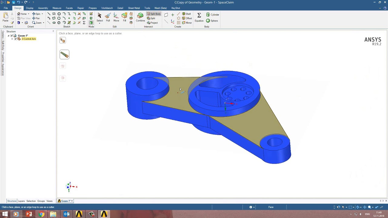 Топологическая оптимизация в ANSYS Mechanical R19.2