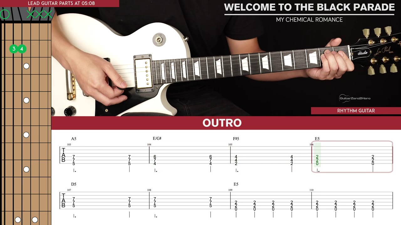 Welcome To The Black Parade Guitar Cover My Chemical Romance 🎸|Tabs + Chords|