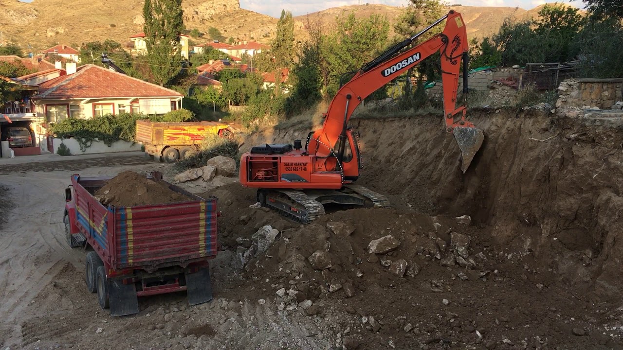 Doosan 225 lcv ekskavatör cami hafriyatı yükleme