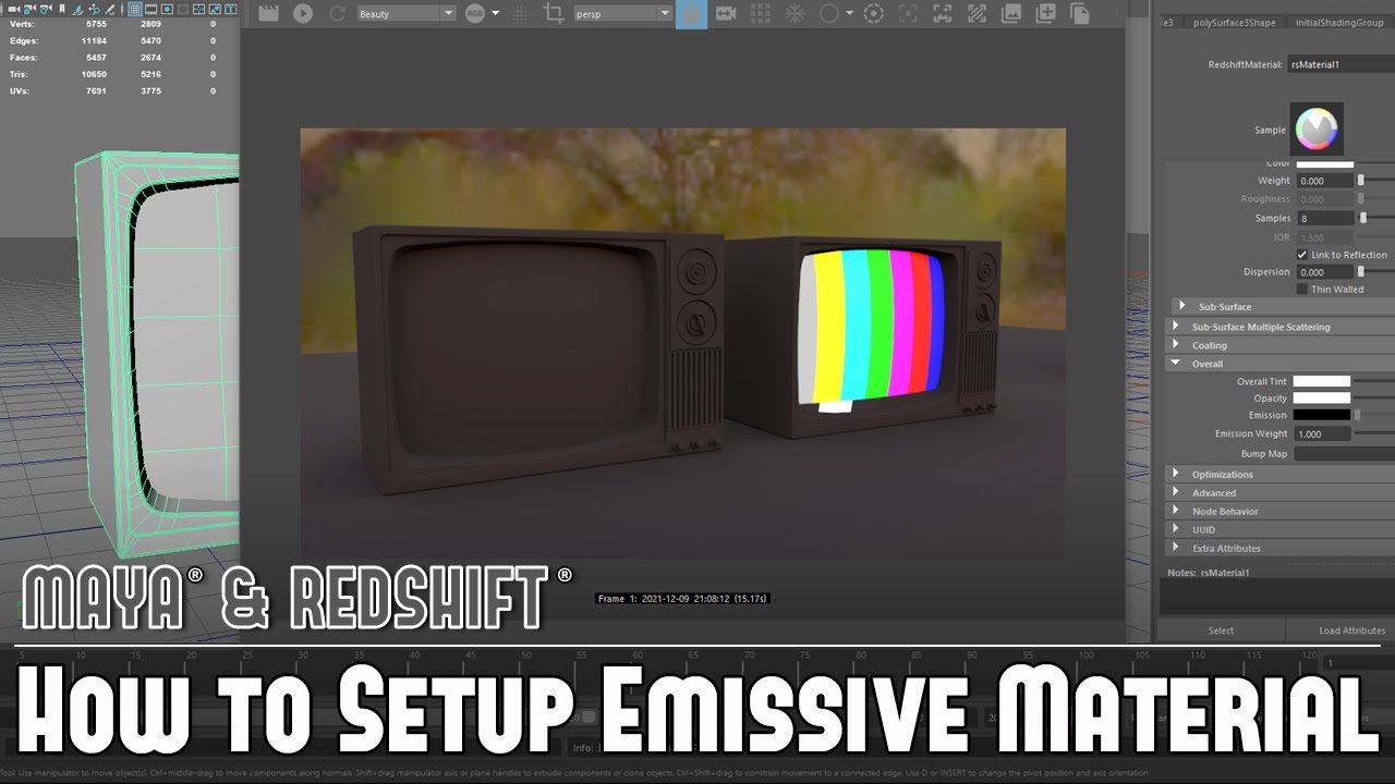 Redshift w/Maya #9: Redshift Materials - How to Setup Emissive Materials
