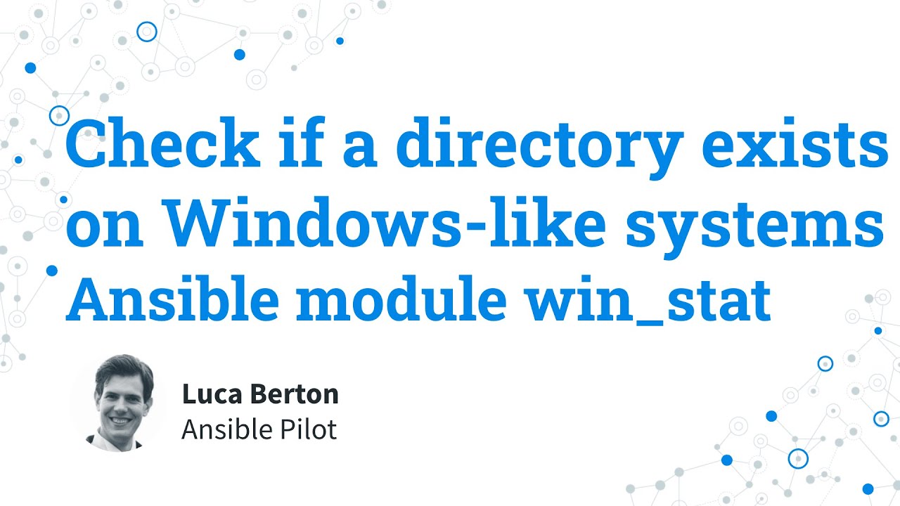 Check if a directory exists on Windows-like systems - Ansible module win_stat