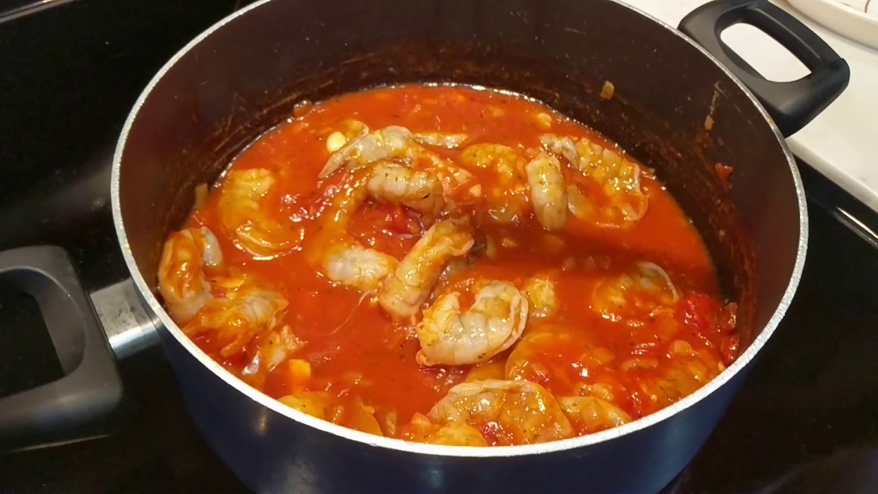 Spaghetti with shrimp