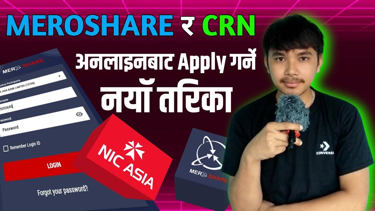 How to Apply For Meroshare and CRN FORM online in Nic asia Bank || How to get CRN Number online