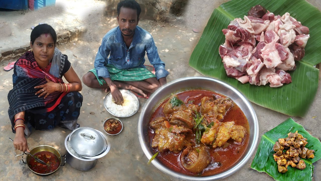 MUTTON CURRY cooking & Eating Village Style |Easy Mutton Curry Recipe |Mutton Masala curry recipe
