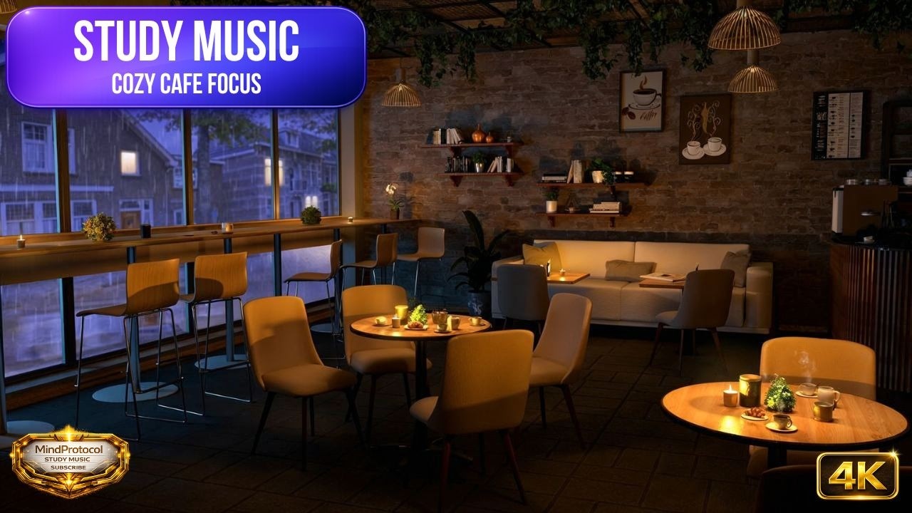 Cozy Café Study Music ☕ Deep Focus Coffee Shop Ambience (4K) !