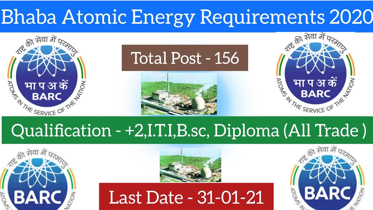 #BARC. #BARCJOB. #ATOMICENERGYJOB. Bhaba Atomic Research center Requirements 2020 || various Posts..