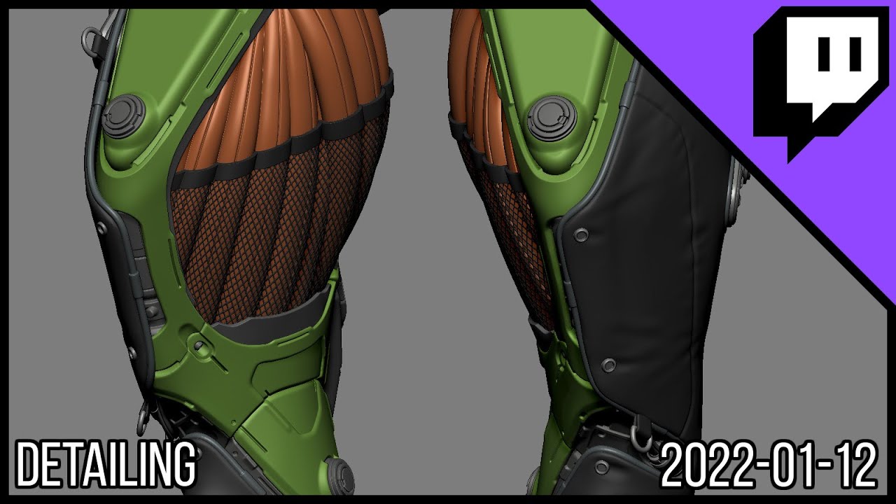 3D Character Sculpting - Marco Plouffe's Twitch Stream of 2022-01-12 - Detailing in Zbrush