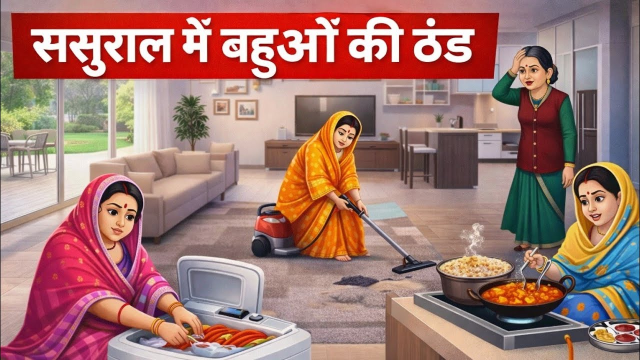 ससुराल में बहुओं की ठंड|The Cold Weather For Daughters-In-Law In Their -In-Laws House Cartoon Video 
