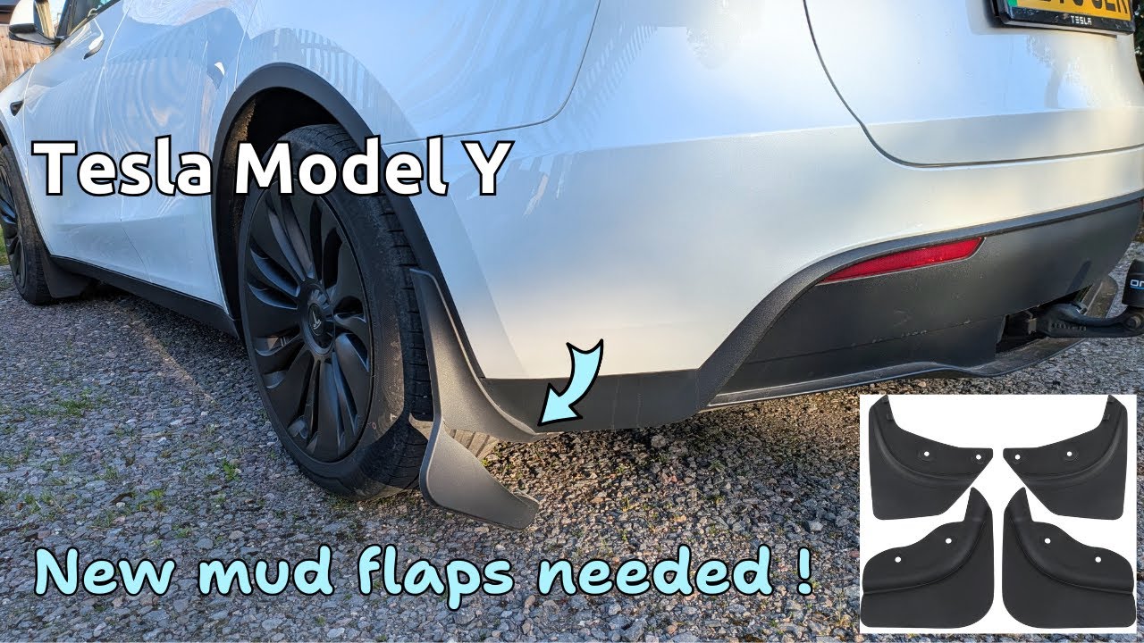 Fitting new flexible mud flaps on my Tesla Model Y