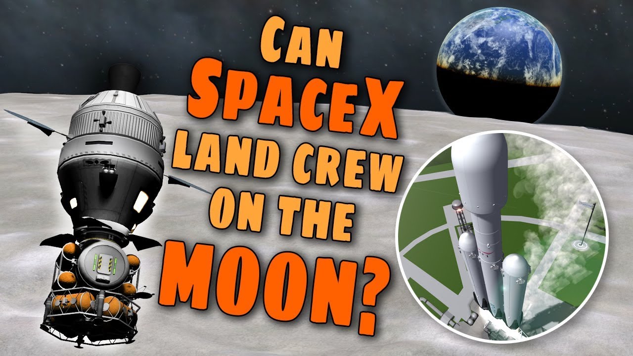 SpaceX Falcon Heavy's can land people on the Moon - Simulation in KSP