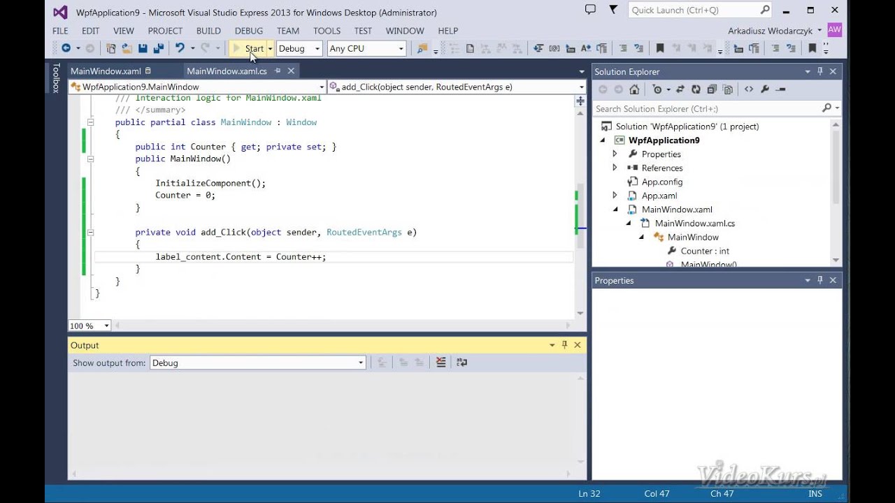 Czym jest WPF i XAML? Pierwsza Aplikacja - Lekcja 3