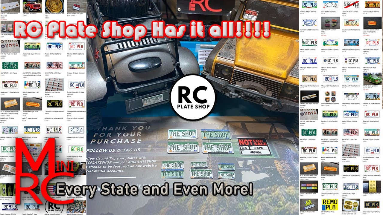 RC Plate Shop is bringing AMAZING detail and hundreds of options!! Even Custom Work!