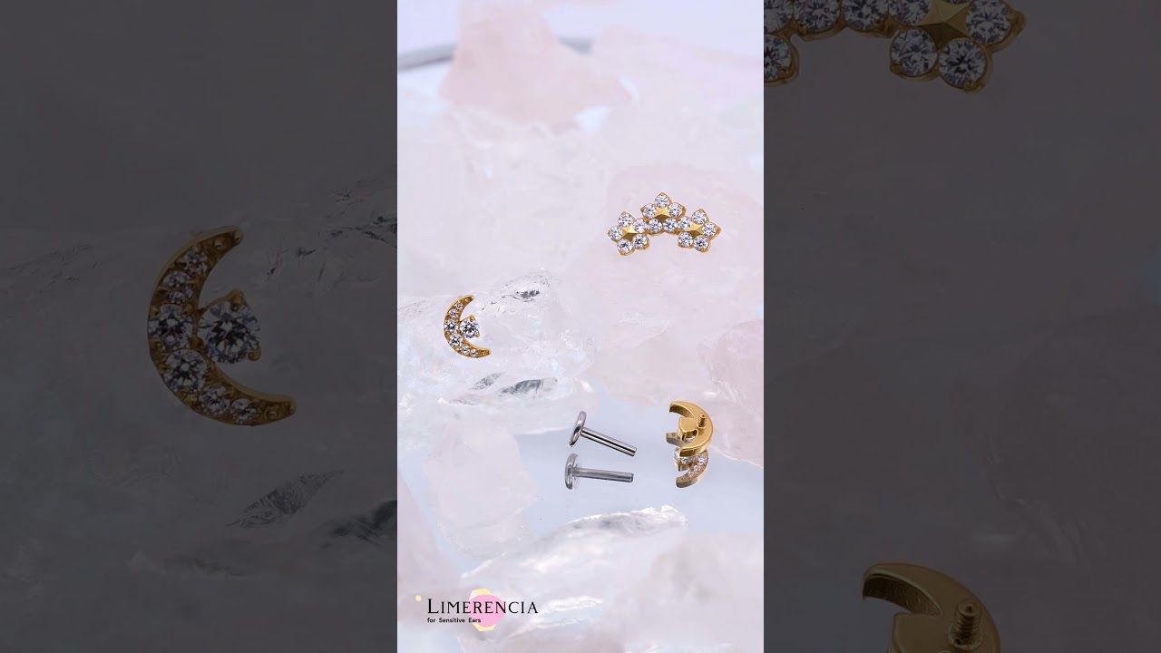 limerencia 18g Titanium Internally Threaded Tragus Piercing Jewelry (Gold)
